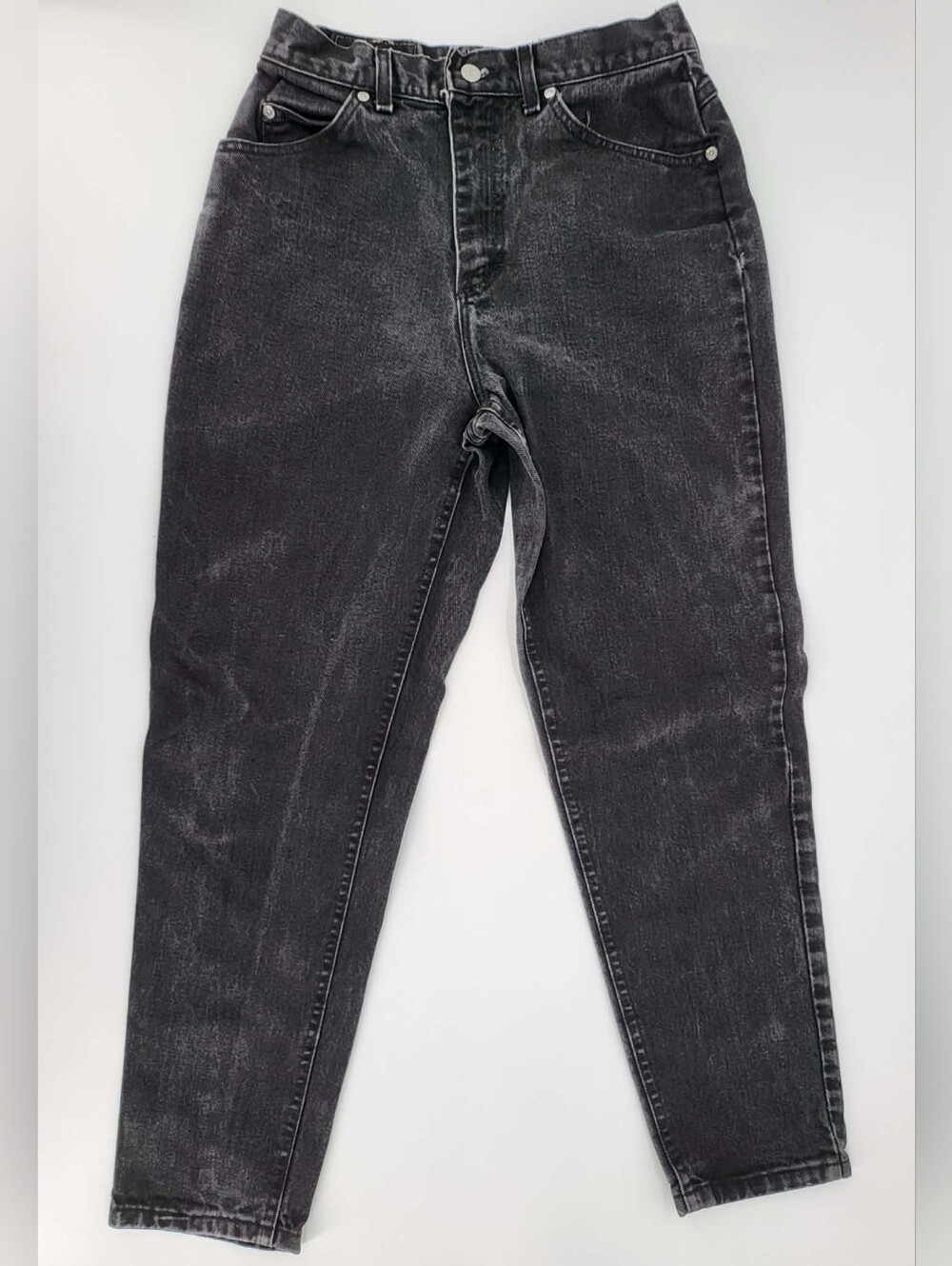 Denim Riders Women’s High Rise Tapered Charcoal Wash Black Jeans 10P Petite - Picture 2 of 8